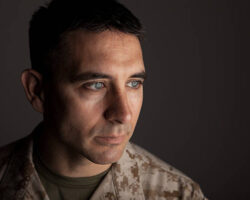 A United States Marine deep in thought. Is he concerned about his future or his pastThis image is only available here on iStock.
