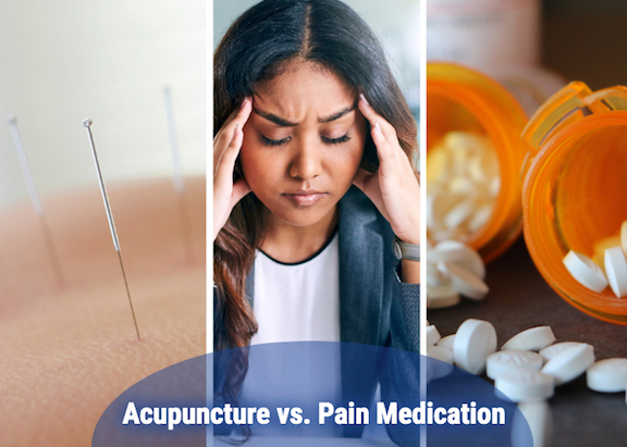 Acupuncture vs. Pain Medication w.blog title